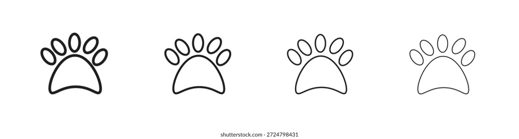 Coleção de vetores de linha de ícones do Paw. Ícone de vetor perfeito de pixel