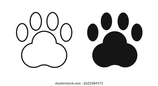 Paw icons on white background for web