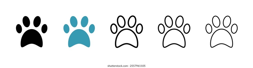 Paw icons pack in black and blue.