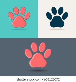 Paw. Icons of paws of animals.