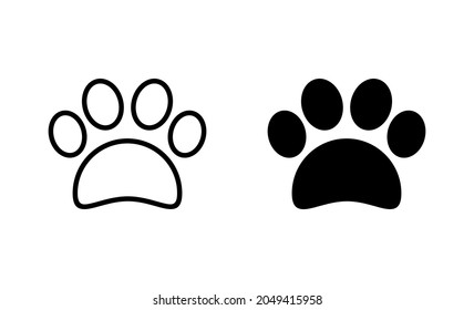 Paw Icons Set Paw Print Sign Stock Vector (Royalty Free) 2049415958 ...