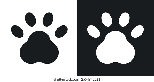 Paw icons in solid black and white colors