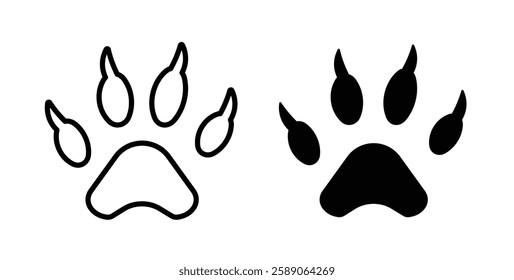 Paw icons thin line illustrations designs