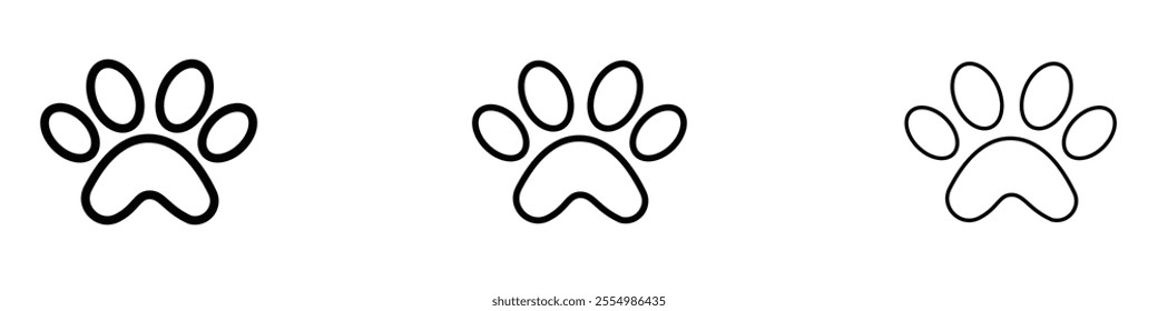 Paw icons in tree different stroke sizes