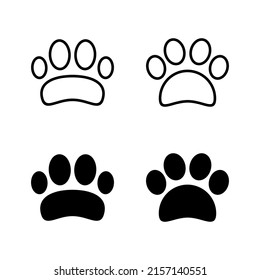 Paw icons vector. paw print sign and symbol. dog or cat paw