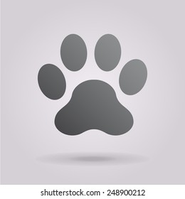 Paw. The illustration on gray background