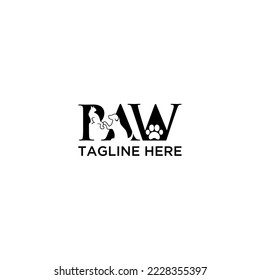 PAW initial and animal logo design