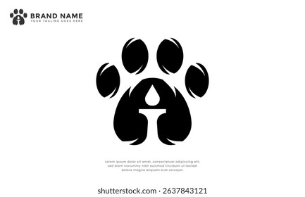 Paw Jakarta Logo. Modern logo combine paw print with the Jakarta Monas landmark. Ideal for pet services, vets, or animal communities based in Jakarta, Indonesia