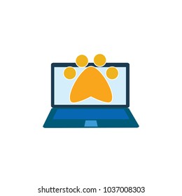Paw Laptop Logo Icon Design
