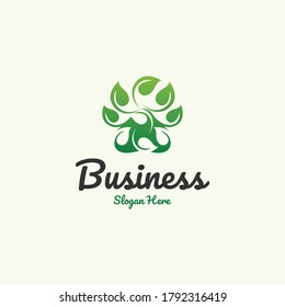 Paw Leaf Ecology Abstract Creative Business Logo