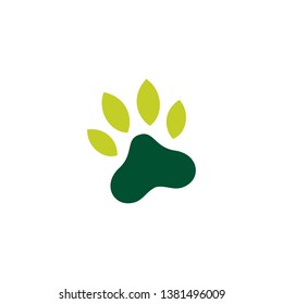 paw leaf organic pet food logo vector icon illustration