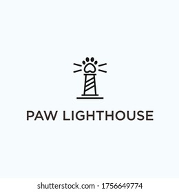 paw lighthouse logo. lighthouse icon