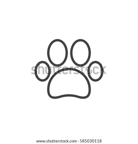 Paw line icon, outline vector sign, linear style pictogram isolated on white. Pet supplies symbol, logo illustration