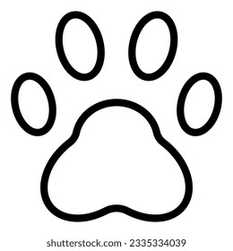 Paw line icon. Pad vector illustration isolated on white. Foot outline style design, designed for web and app. Eps 10