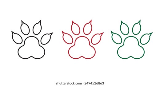 Paw line icon vector illustration. paw print sign and symbol. dog or cat paw