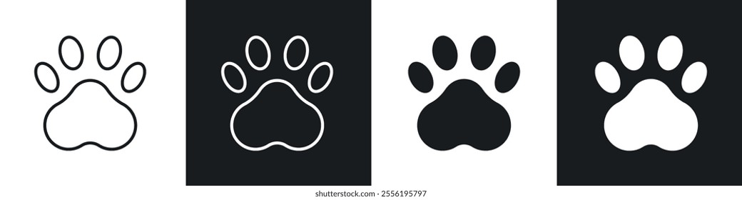 Paw linear icon set for app, and web design.