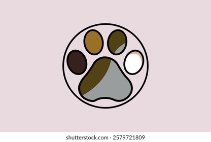 paw logo animal clinic icon dog paw logo Pro Vector