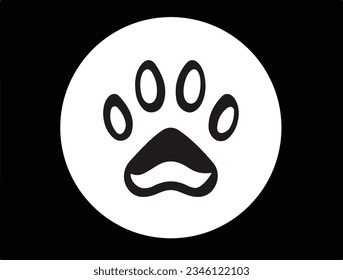 Paw logo cat dog animal pet footprint icon vector image illustator