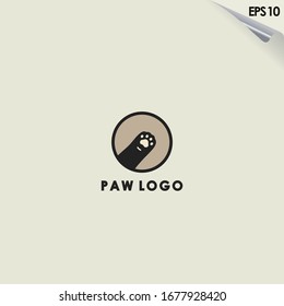 Paw Logo Design Isolated In Shape Color. Paw Logo Template. Paw. Modern Design. Flat Logo. Vector Illustration