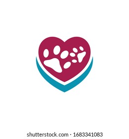 Paw Logo design vector illustration design template