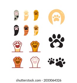 Paw Logo design vector illustration design template