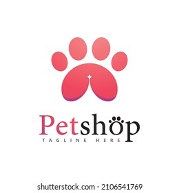 Paw Logo design vector illustration,for Pet shop logo 