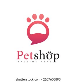 Paw Logo design vector illustration,for Pet shop logo 