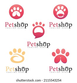 Paw Logo design vector illustration,for Pet shop logo 