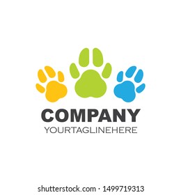 paw logo icon of pet vector template
