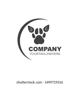 paw logo icon of pet vector template