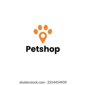 Paw logo with Location icon for your business logo