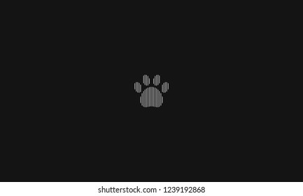 PAW LOGO WITH NEGATIVE SPACE EFFECT FOR LOGO DESIGN OR ILLUSTRATION USE