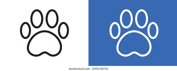 Paw logo sign set vector outline