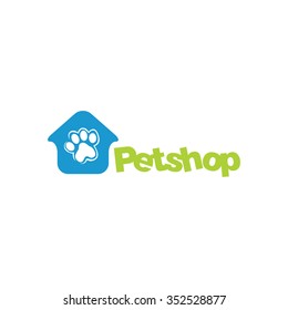 Paw logo template, animal day care and pet shop