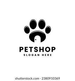 Logo-Vektorgrafik mit Tür für Logo-Design im Pet-Shop einfügen