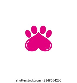 Paw love concept design logo vector