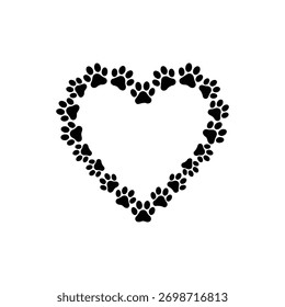 Paw Love a esta ilustración de Arte vectorial de Imagen sobre fondo blanco 