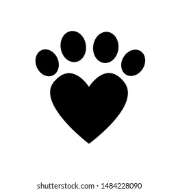 Dogs Paw Shape Heart Stock Vector (Royalty Free) 738603925