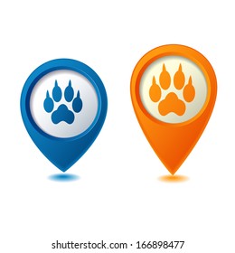 paw of map pointers