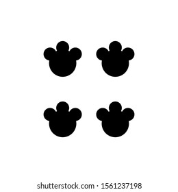 Paw marks sign. Four paws