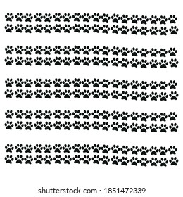 paw in modern style on white background. Colorful line design. Animal cartoon. Footprint sign.