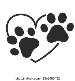 Paw on heart logo