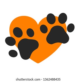 Paw on heart logo