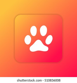 Paw orange bright app ui/ux Icon / Logo design