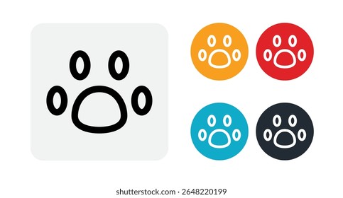 Paw outline icon illustration isolated vector sign symbol