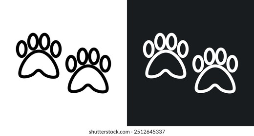 Paw outlined icon vector collection.