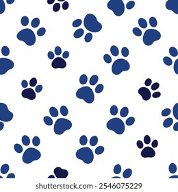 Paw Pattern Animal Tracks Seamless Pattern