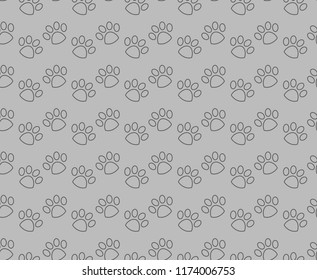 Paw Pet Animal Cute Vector Design Cartoon, background animal footprints seamless wallpaper