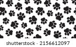 Paw pet seamless pattern, dog or cat foot print texture, animal background, grunge stamp repeat, foot track wallpaper. Cartoon vector illustration