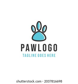 paw pet silhouette Logo vector design. animal symbol icon graphic. creative emblem for Company and business